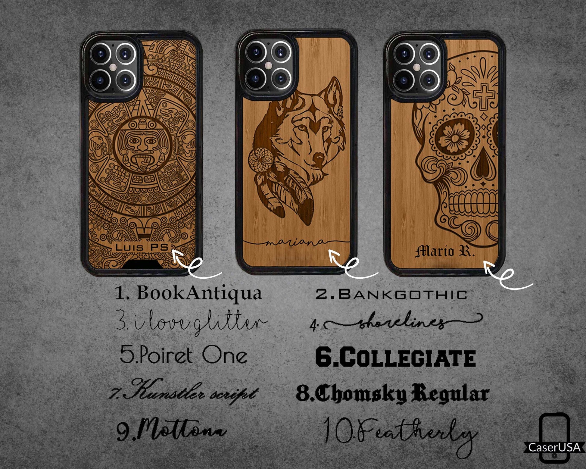 Custom Logo Showcase Design on your case made of wood