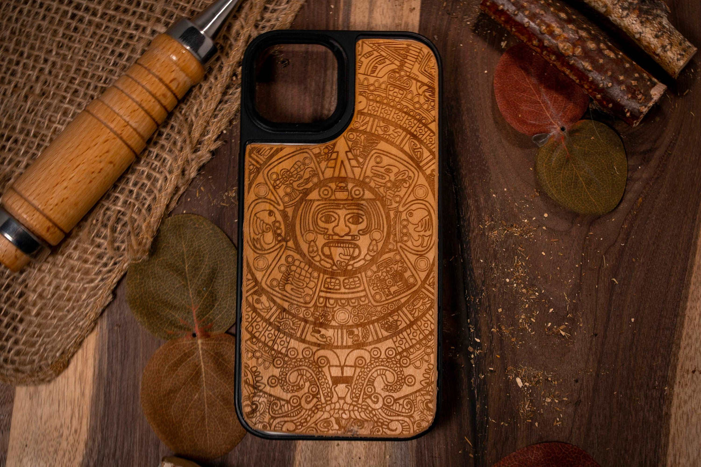 Aztec Calendar Mayan Wood Phone case