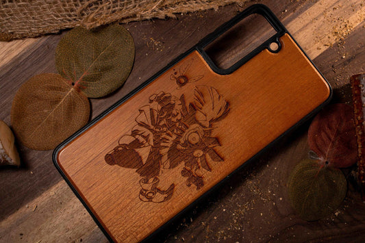 Legend of Zelda Majoras Mask wood phone case, TOTK Tears of the Kingdom, Breath of the Wild