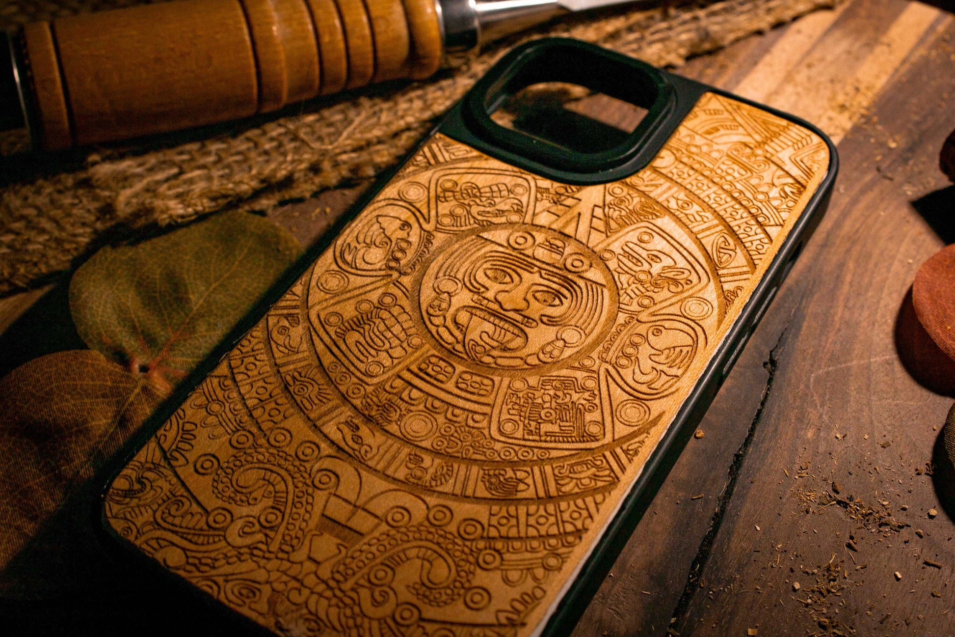 Aztec Calendar Mayan Wood Phone case