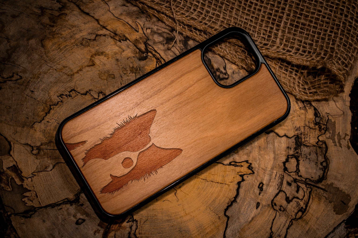 Border Collie Custom Dog Name Wood Case Dog puppy pet ForPhone Case