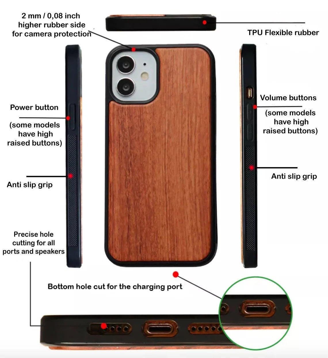 Aesthetic Forest wood phone case