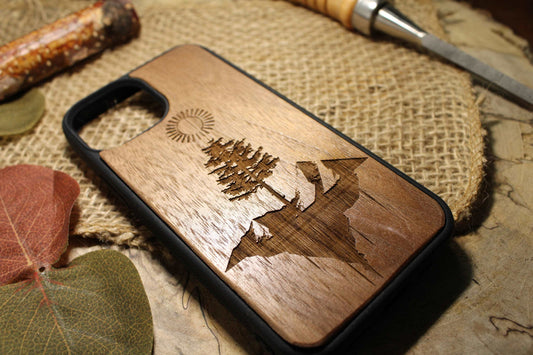 Aesthetic Forest wood phone case