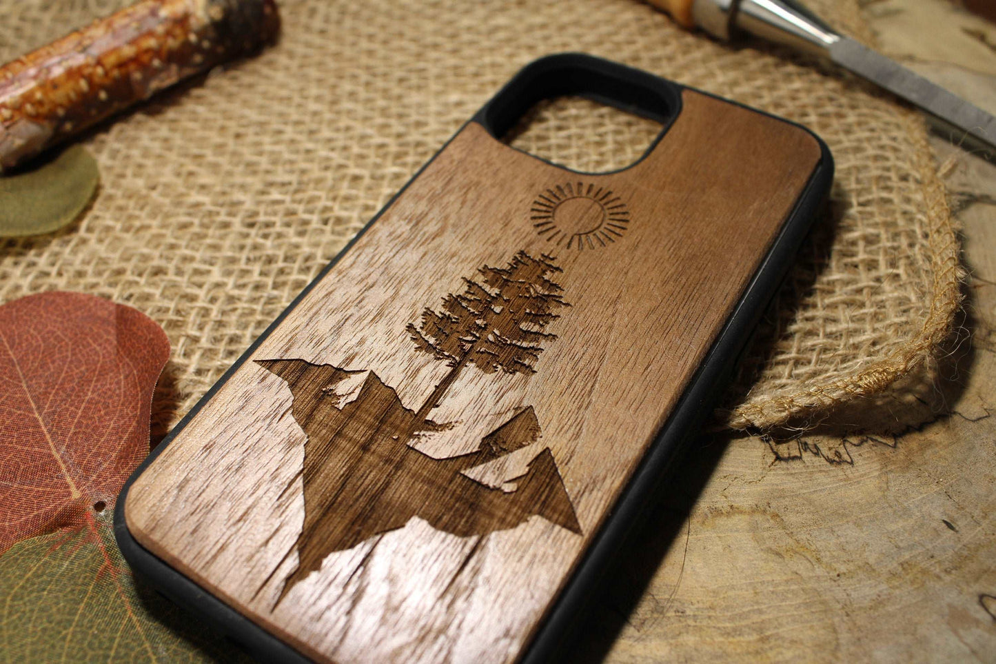 Aesthetic Forest wood phone case