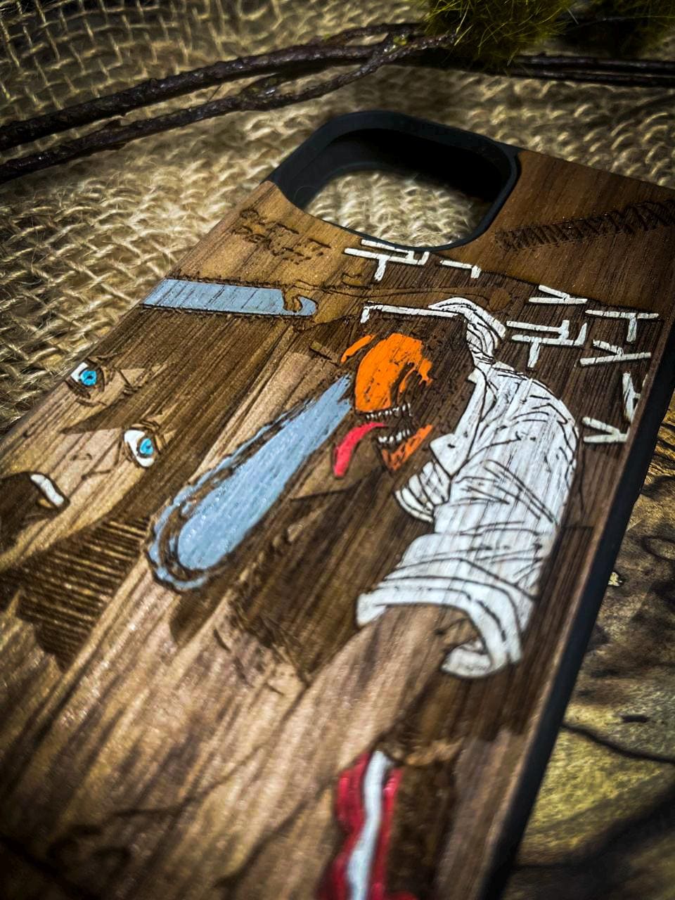 Chainsaw Warrior Wood Phone Case