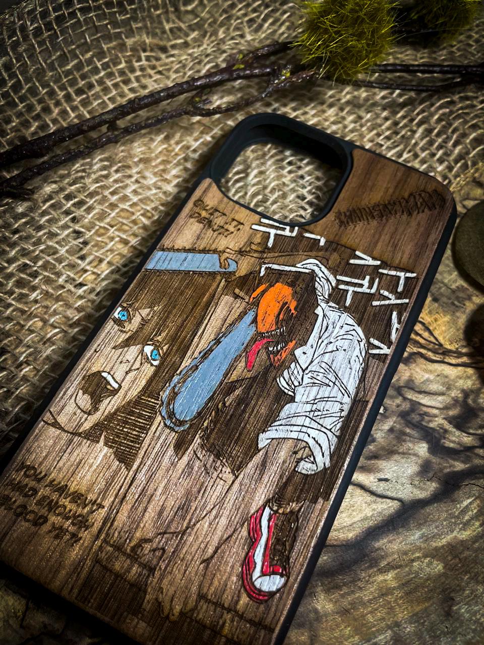 Chainsaw Warrior Wood Phone Case