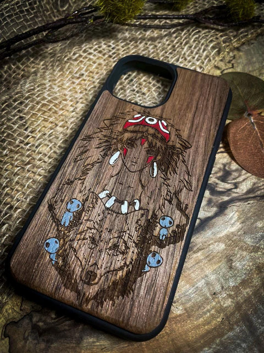 Cute Princess Anime Wood Phone Case - Studio-Inspired Design